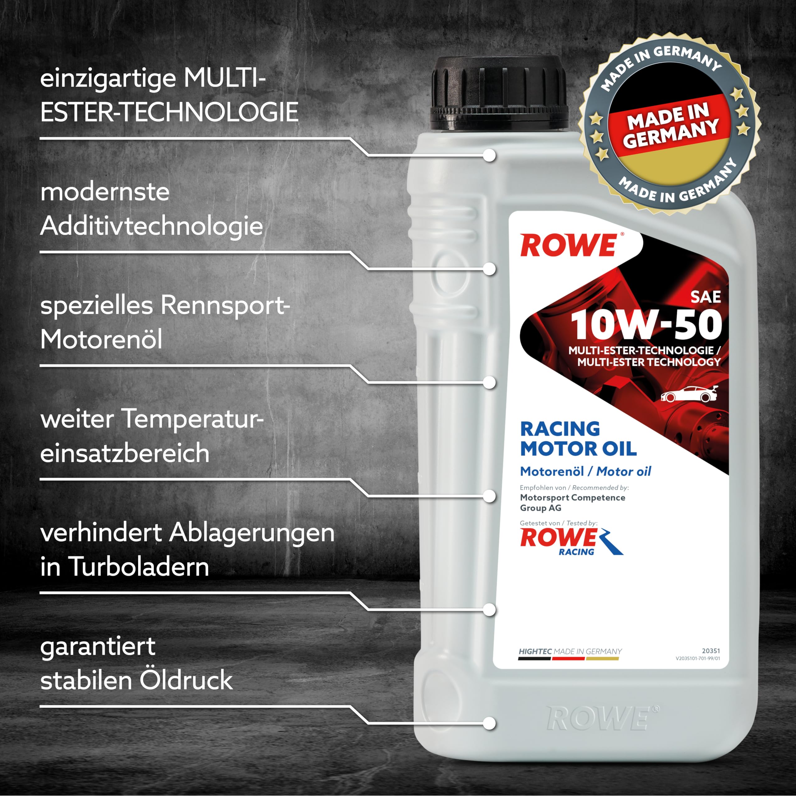 rowe-hightec-racing-motor-oil-sae-10w-50-1-liter-vollsynthetisches-motoren-l-mit image 3