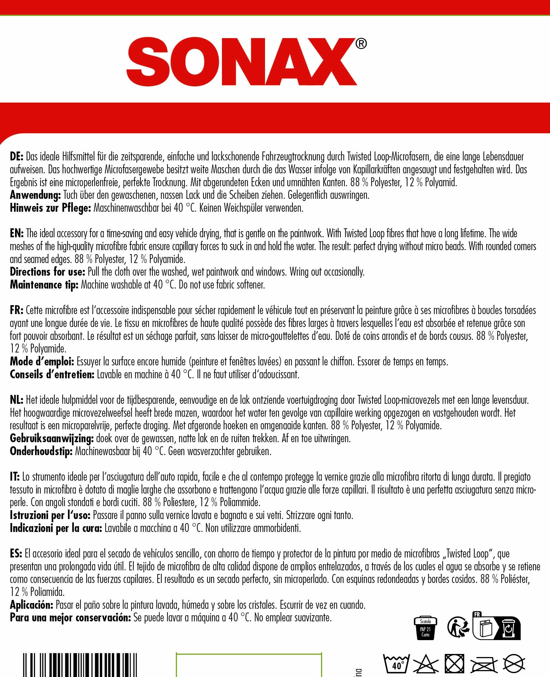 sonax-microfasertrockentuch-plus-80x50-cm-50er-pack-460-gsm-twisted-loop-lacksch image 2