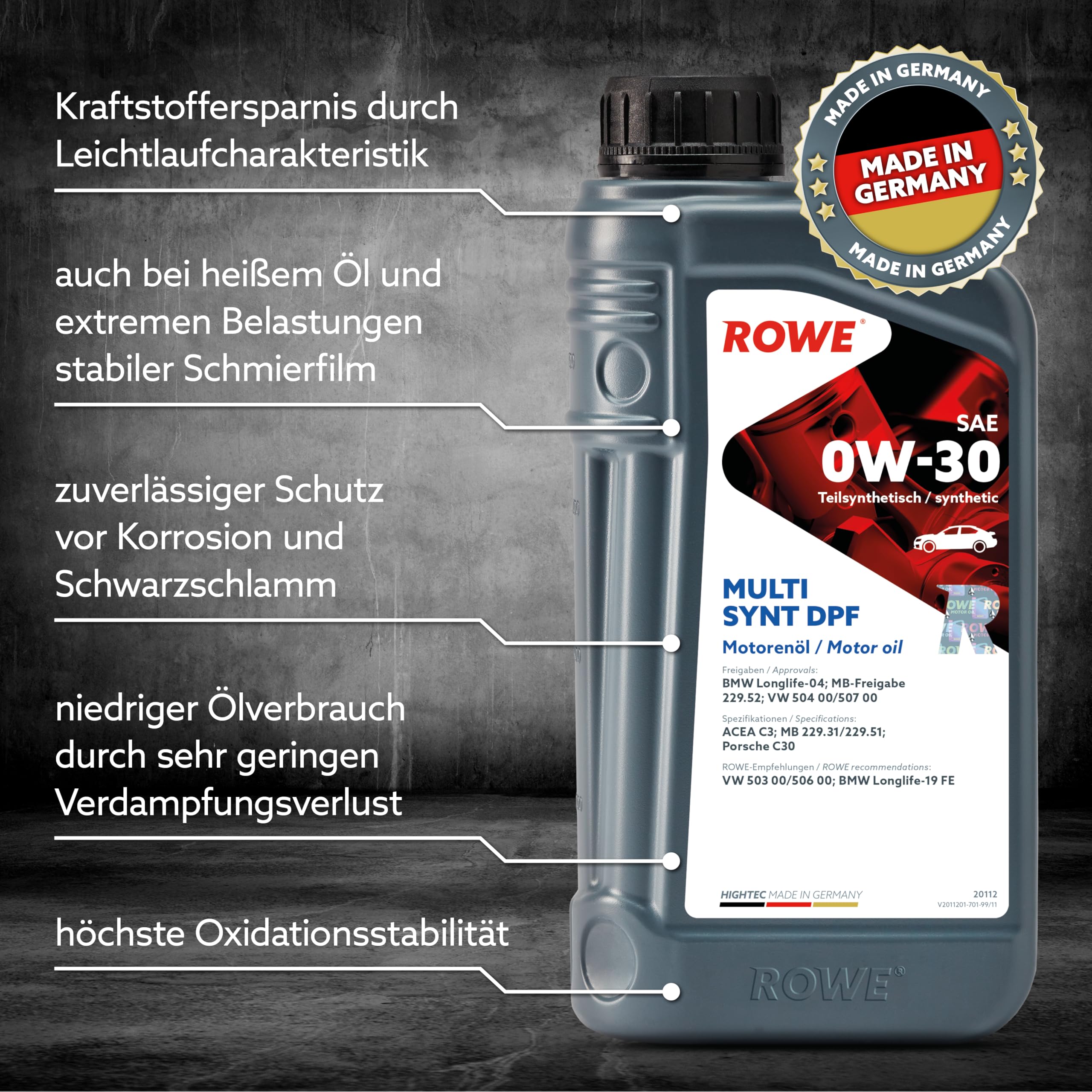 rowe-hightec-multi-synt-dpf-sae-0w-30-1-liter-hc-synthese-motoren-l image 3