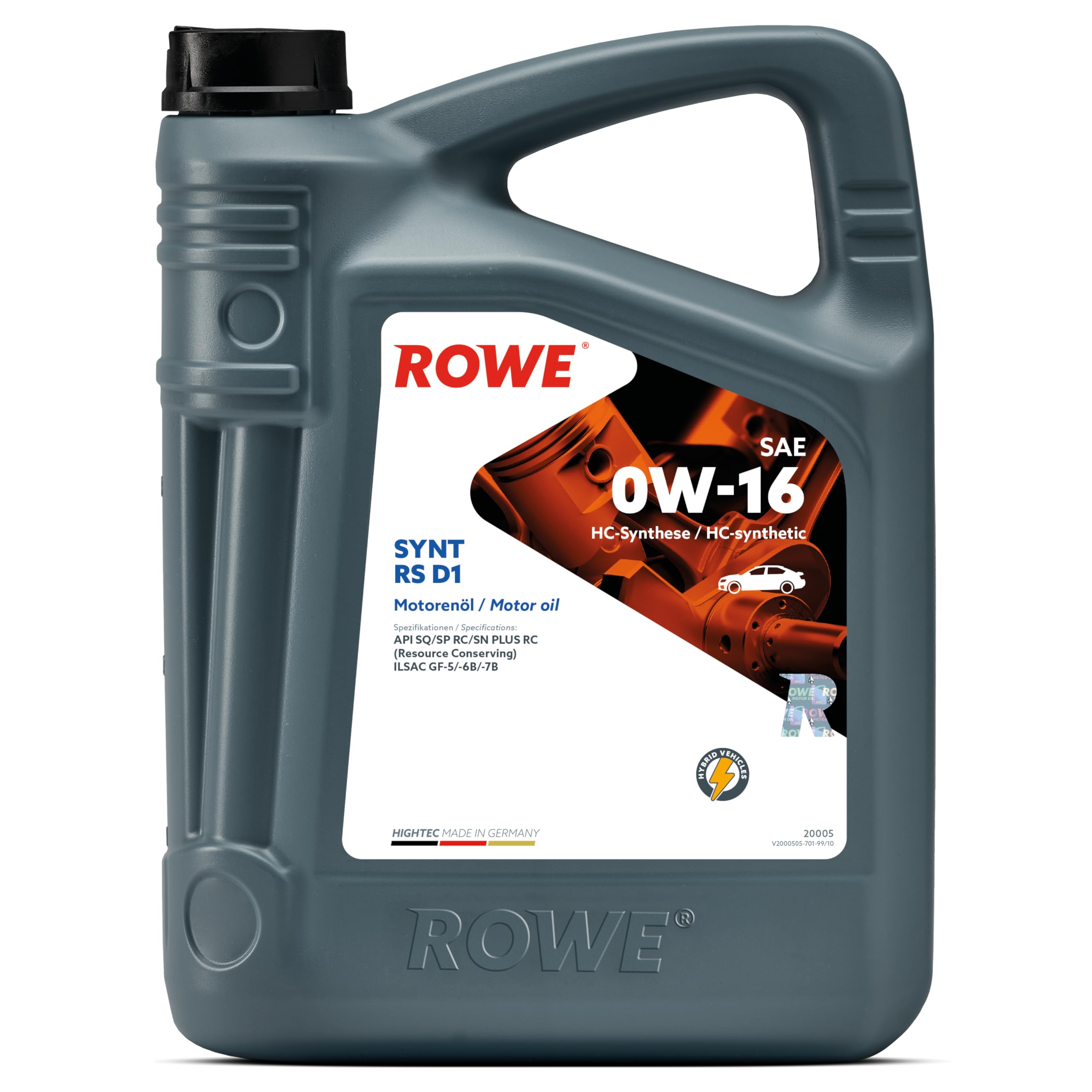 rowe-hightec-synt-rs-d1-sae-0w-16-hochleistungs-motor-l-5-liter-f-r-otto-und-hyb image 1