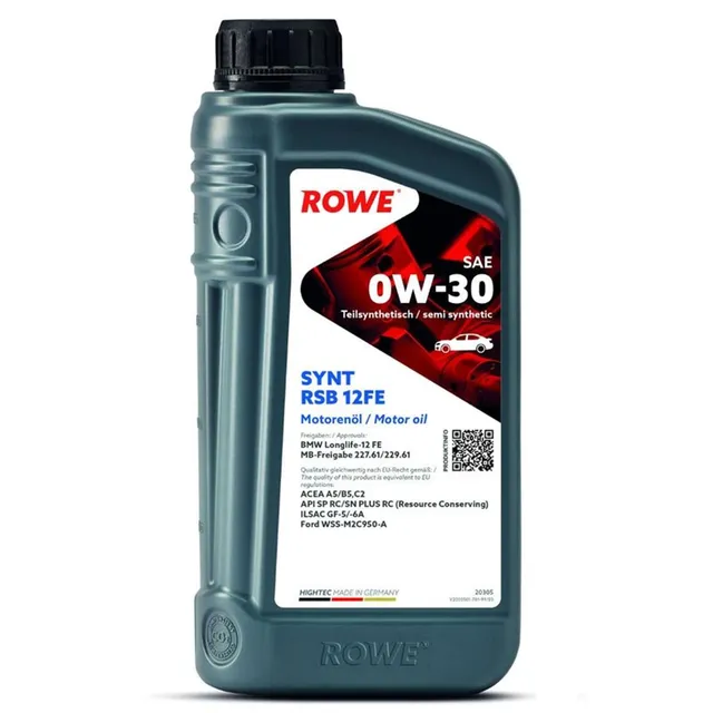 rowe-hightec-synt-rsb-12fe-sae-0w-30-teilsynthetik-motor-l-1-liter-acea-a5-b5-c2 image 1