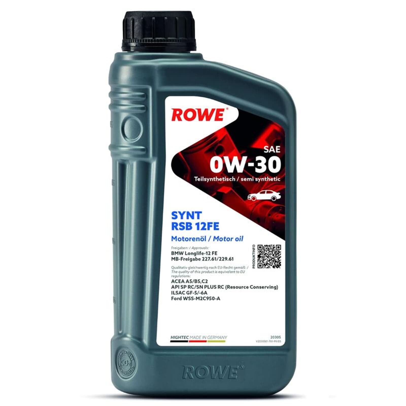 rowe-hightec-synt-rsb-12fe-sae-0w-30-teilsynthetik-motor-l-1-liter-acea-a5-b5-c2 image 1