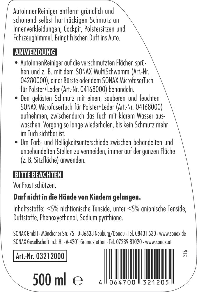 sonax-autoinnenreiniger-500-ml-innenraumreiniger-mit-geruchsneutralisierer image 2