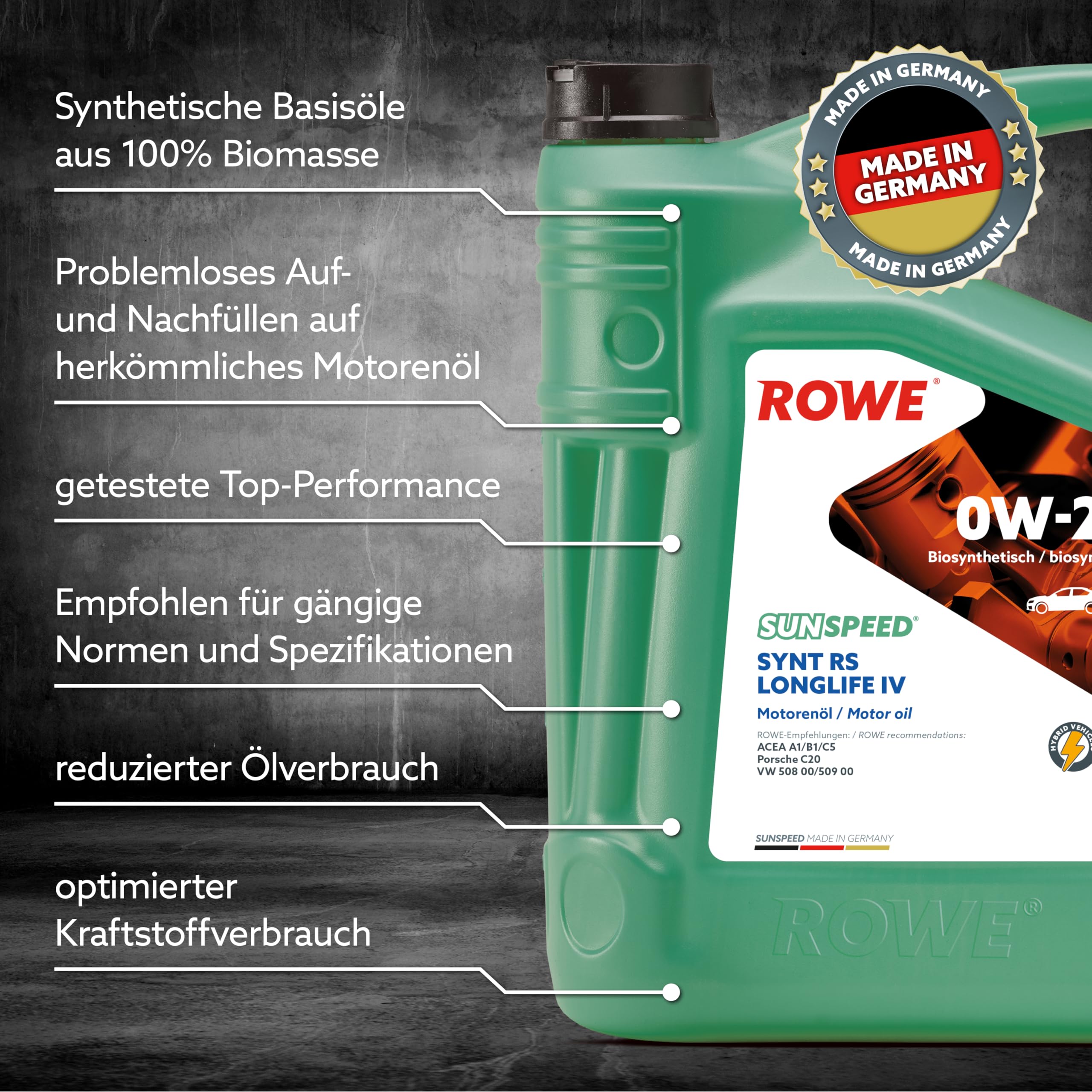 rowe-sunspeed-synt-rs-longlife-iv-sae-0w-20-5-liter-mehrbereichs-motoren-l-f-r-m image 3