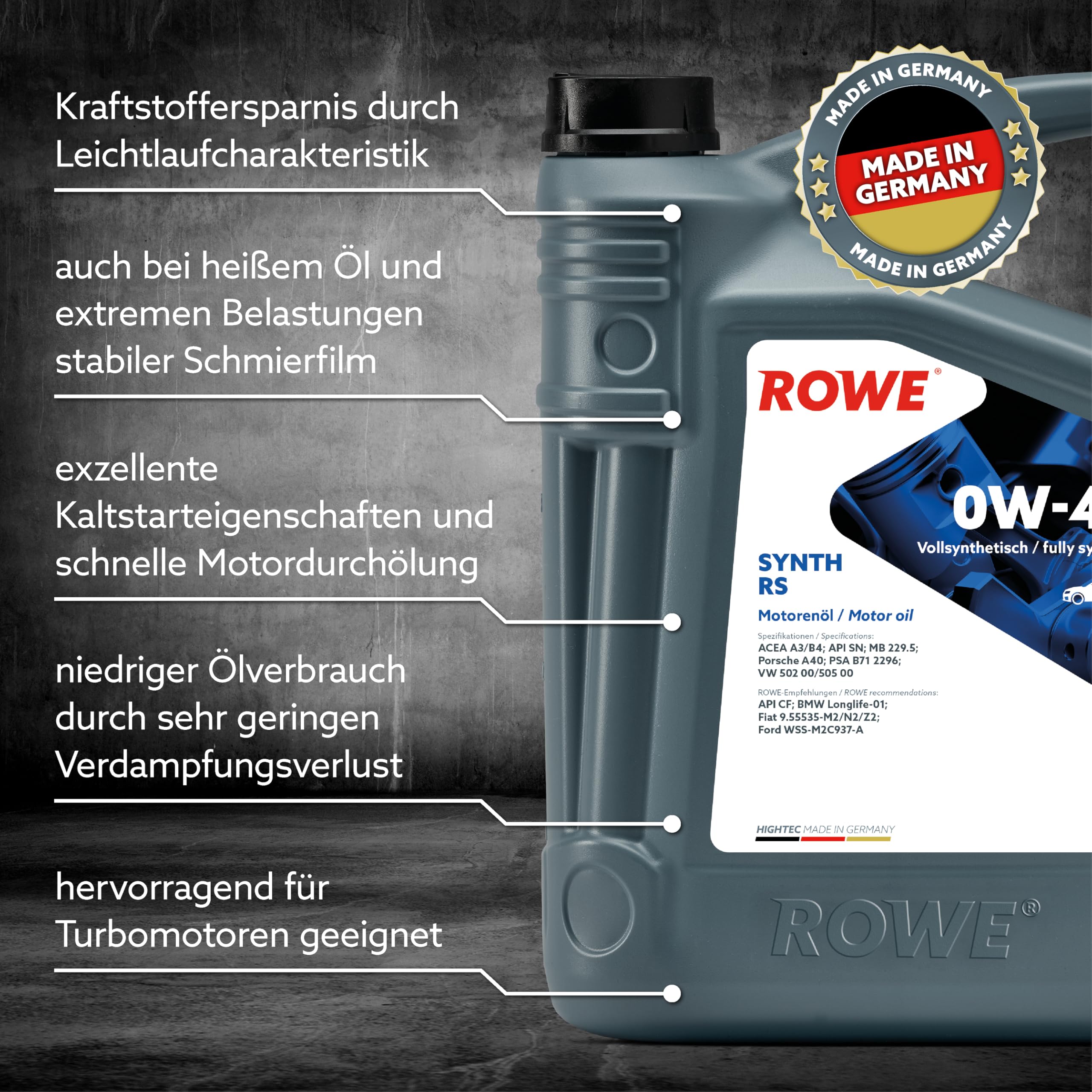 rowe-hightec-synth-rs-sae-0w-40-vollsynthetisches-motor-l-5-liter image 3