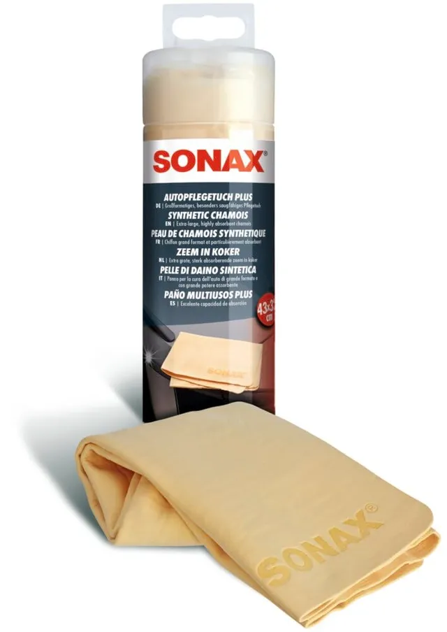 sonax-autopflegetuch-plus-1-st-ck-strapazierf-higes-tuch-zum-abledern-nasser-obe image 1