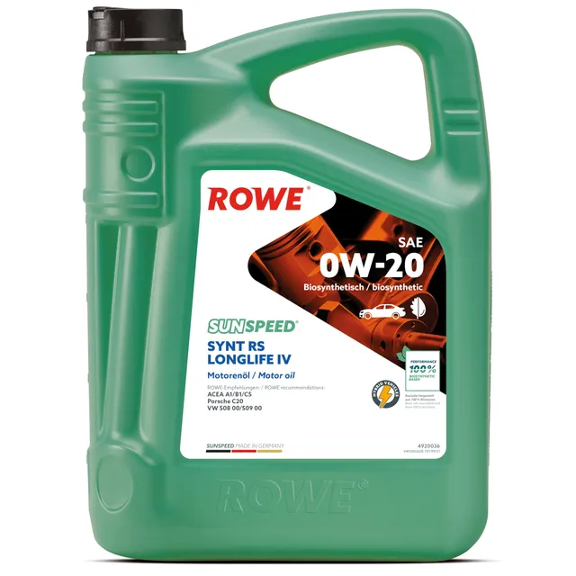 rowe-sunspeed-synt-rs-longlife-iv-sae-0w-20-5-liter-mehrbereichs-motoren-l-f-r-m image 1