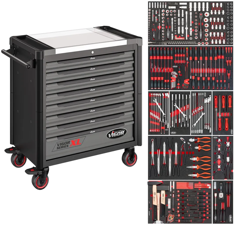 vigor-werkstattwagen-series-xl-mit-edelstahl-arbeitsplatte-und-416-teiligem-sort image 1