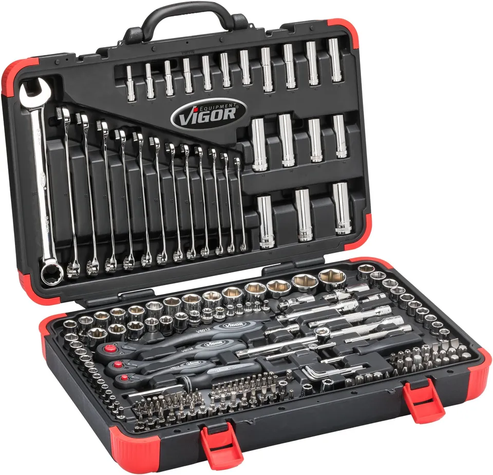 vigor-v3277n-steckschl-ssel-satz-212-teilig-mit-3-knarren image 1