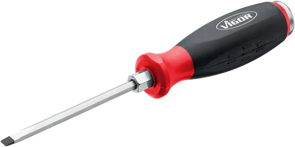 vigor-schraubendreher-mit-schlagkappe-v5010-sl5-schlitz-1-4-antriebsvierkant-sw- image 1