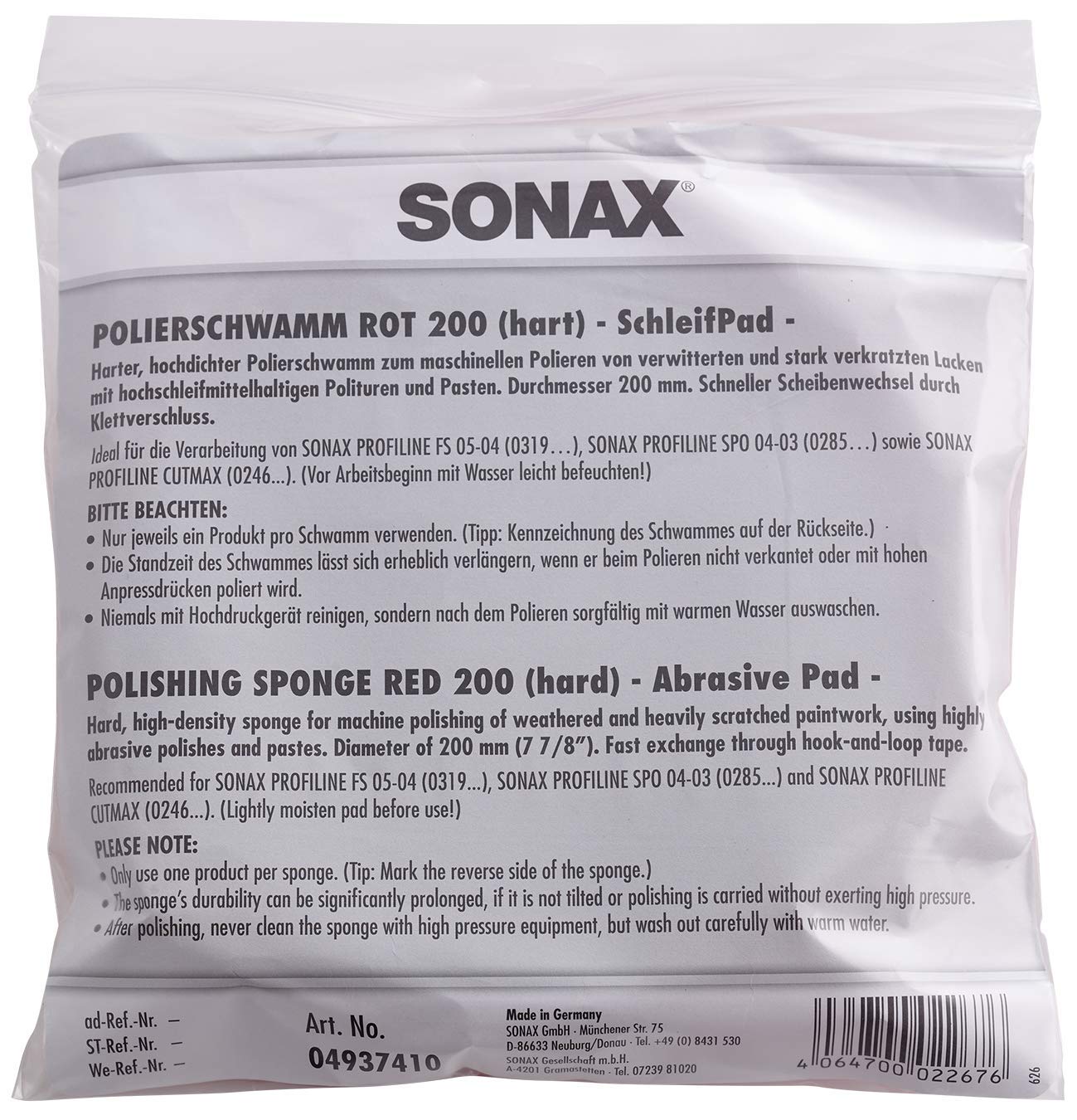 sonax-schaumpad-hart-200-mm-polierschwamm-f-r-rotationspolierer-1-st-ck-art-nr-0 image 3