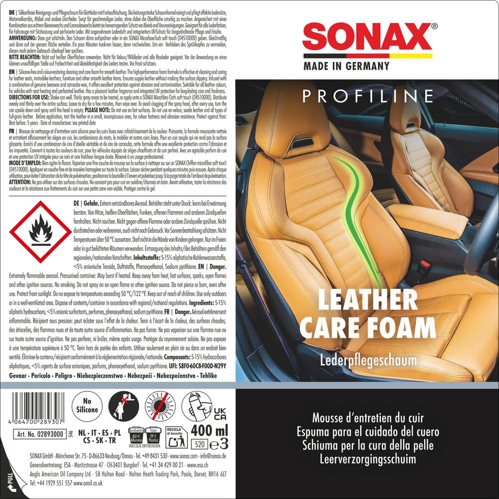 sonax-profiline-leathercare-foam-lederreinigungs-und-pflegeschaum-400-ml image 2