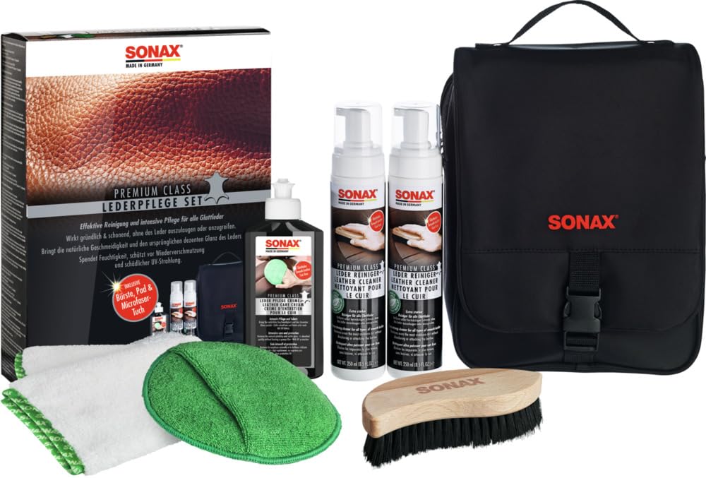 sonax-premium-class-lederpflegeset-3x-250-ml-mit-b-rste-und-zubeh-r image 1