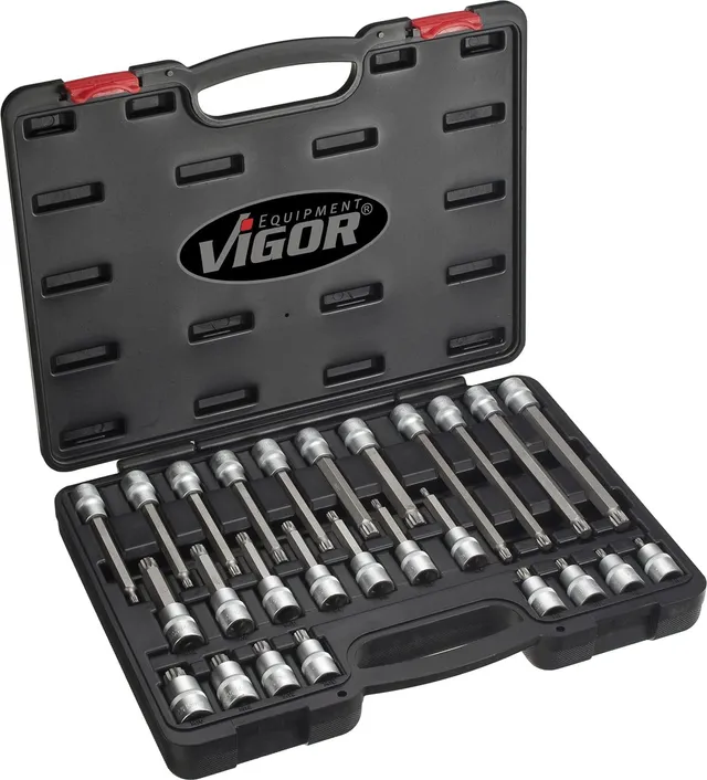 vigor-v1918-schraubendreher-einsatz-satz-26-teilig-xzn-m5-m16-1-2-zoll image 1