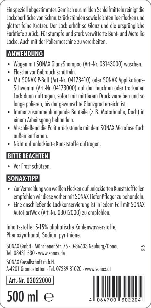 sonax-lackreiniger-500-ml-hochwirksame-reinigungspolitur-f-r-strahlenden-glanz image 2
