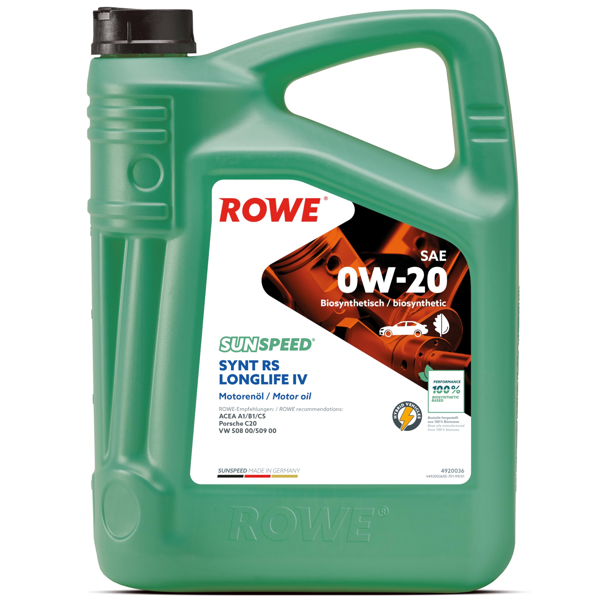 rowe-sunspeed-synt-rs-longlife-iv-sae-0w-20-5-liter-mehrbereichs-motoren-l-f-r-m image 1