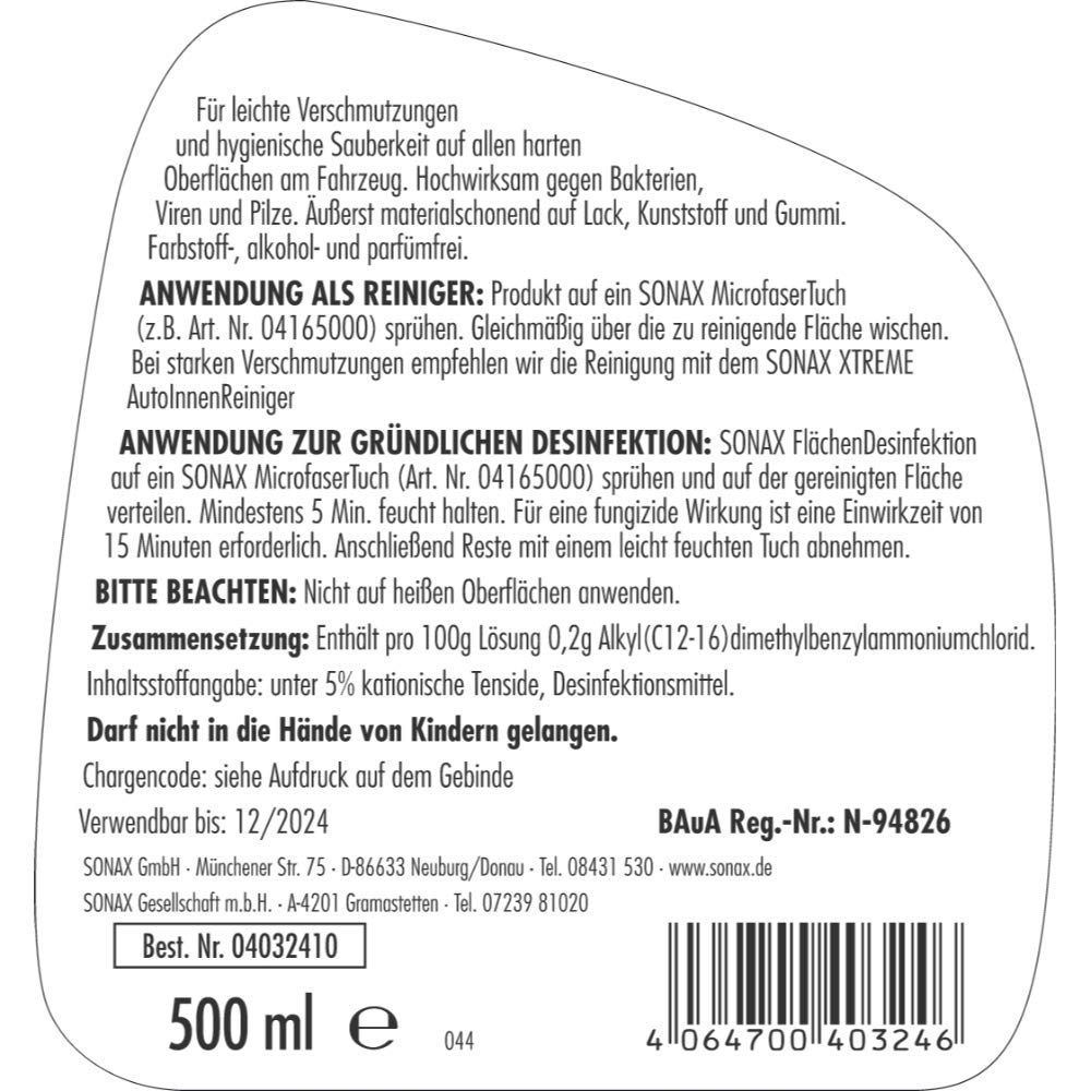 sonax-fl-chendesinfektion-500ml-microfasertuch-gr-n-auto-desinfektions-set image 3