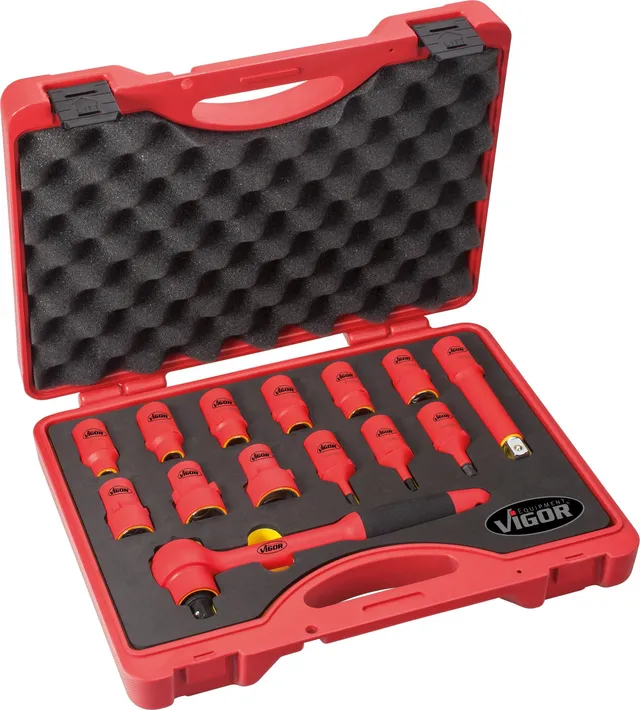 vigor-v3343-vde-steckschl-ssel-satz-1-2-zoll-14-teilig-1000v-isoliert image 1
