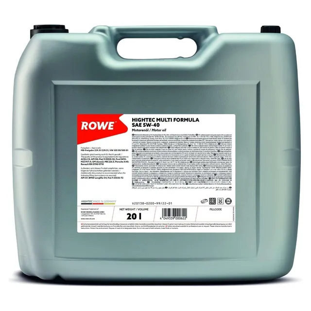 rowe-hightec-5w-40-motor-l-20-liter-f-r-vw-golf-iv-1j1-polo-9n-6n2-und-viele-wei image 1