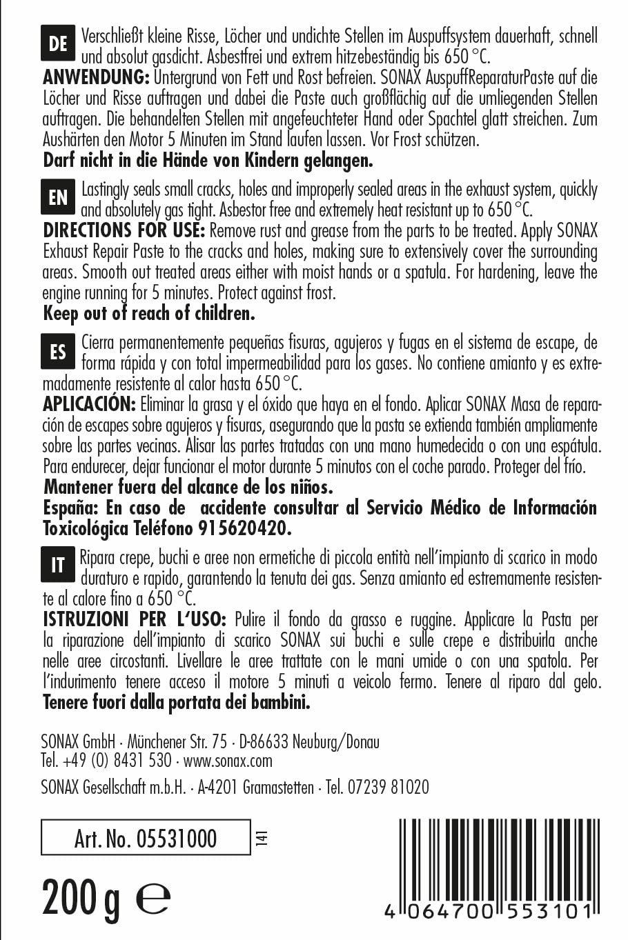 sonax-auspuffreparaturpaste-auspuffdichtmasse-200-g image 2