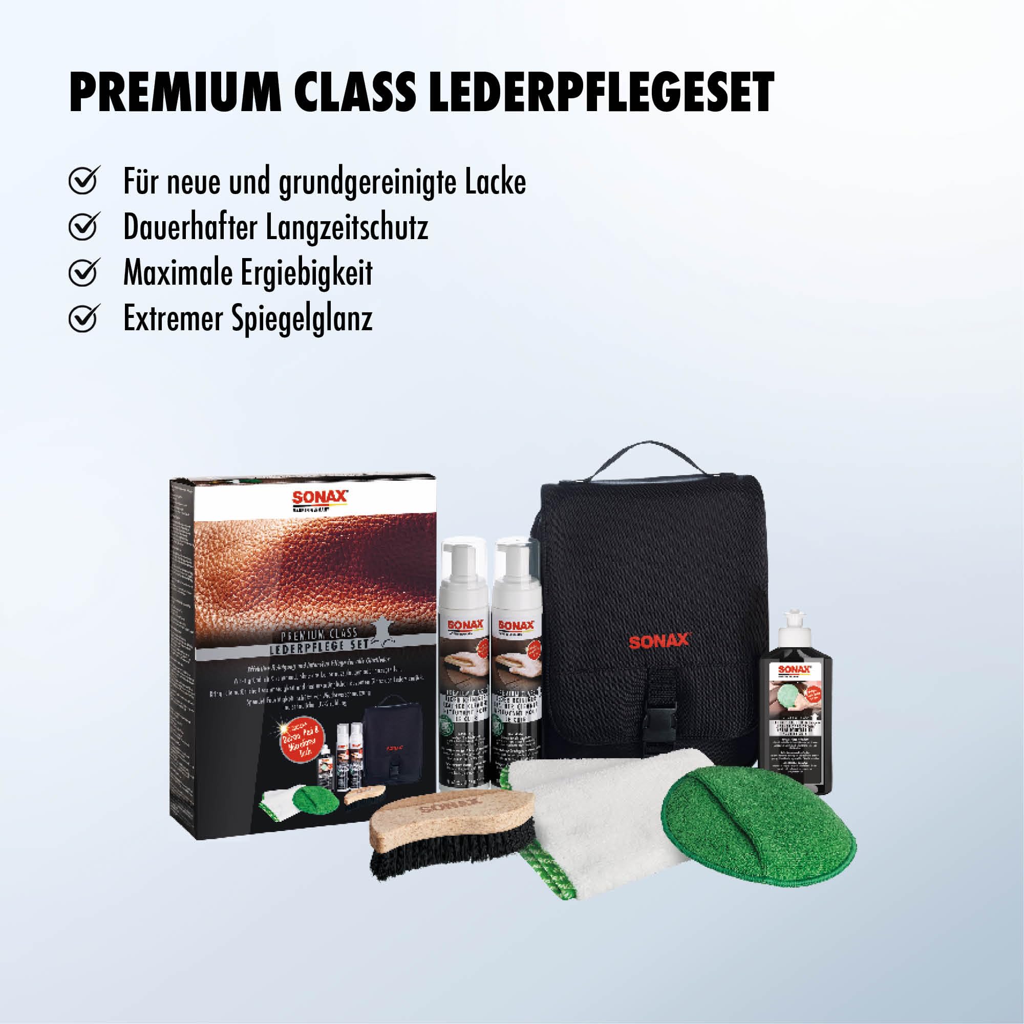 sonax-premium-class-lederpflegeset-3x-250-ml-mit-b-rste-und-zubeh-r image 3