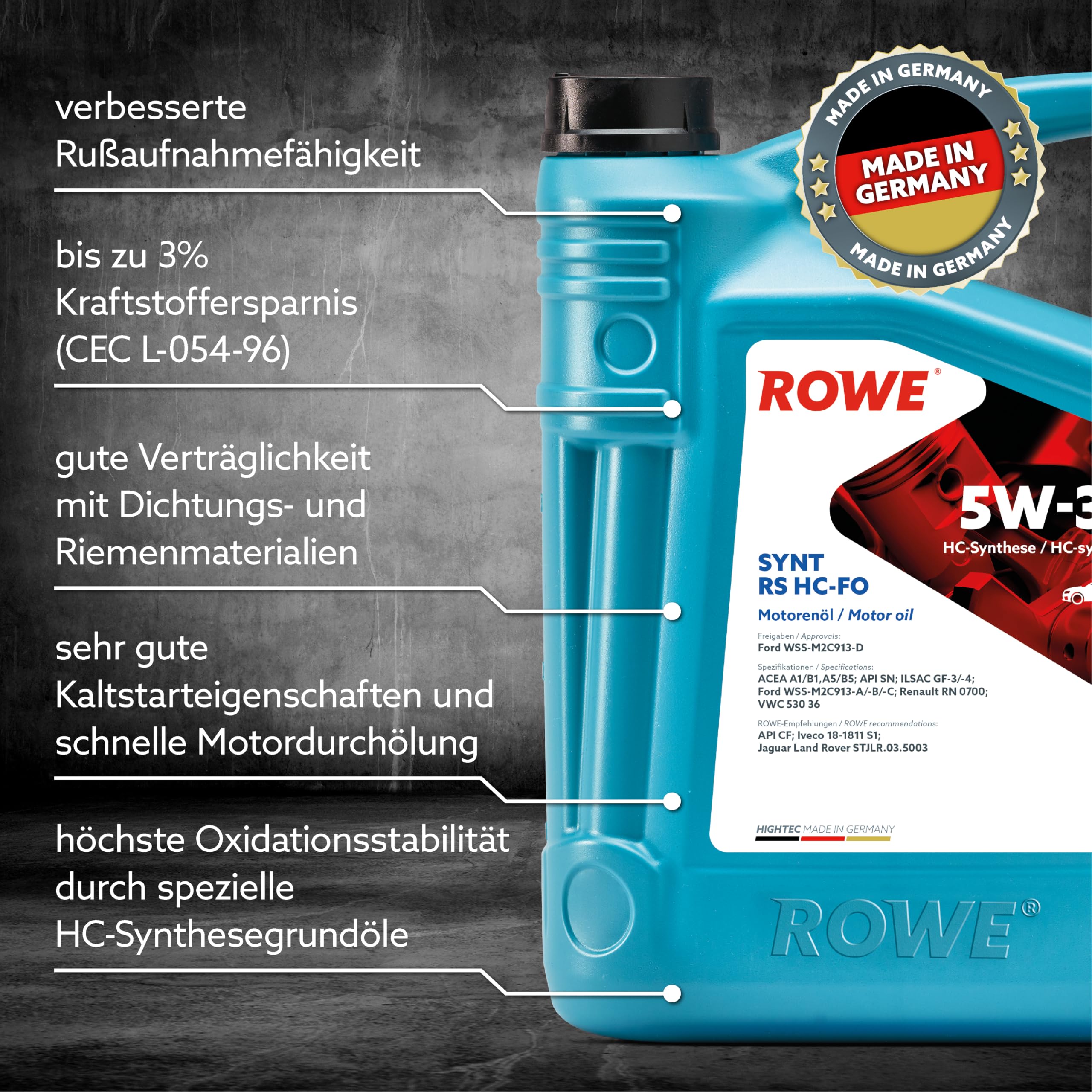 rowe-hightec-synt-rs-sae-5w-30-hc-fo-5-liter-leichtlauf-motoren-l-f-r-otto-und-d image 3