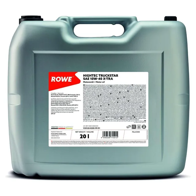 rowe-hightec-truckstar-x-tra-sae-10w-40-hc-synthese-motor-l-20-liter-kanister-ac image 1