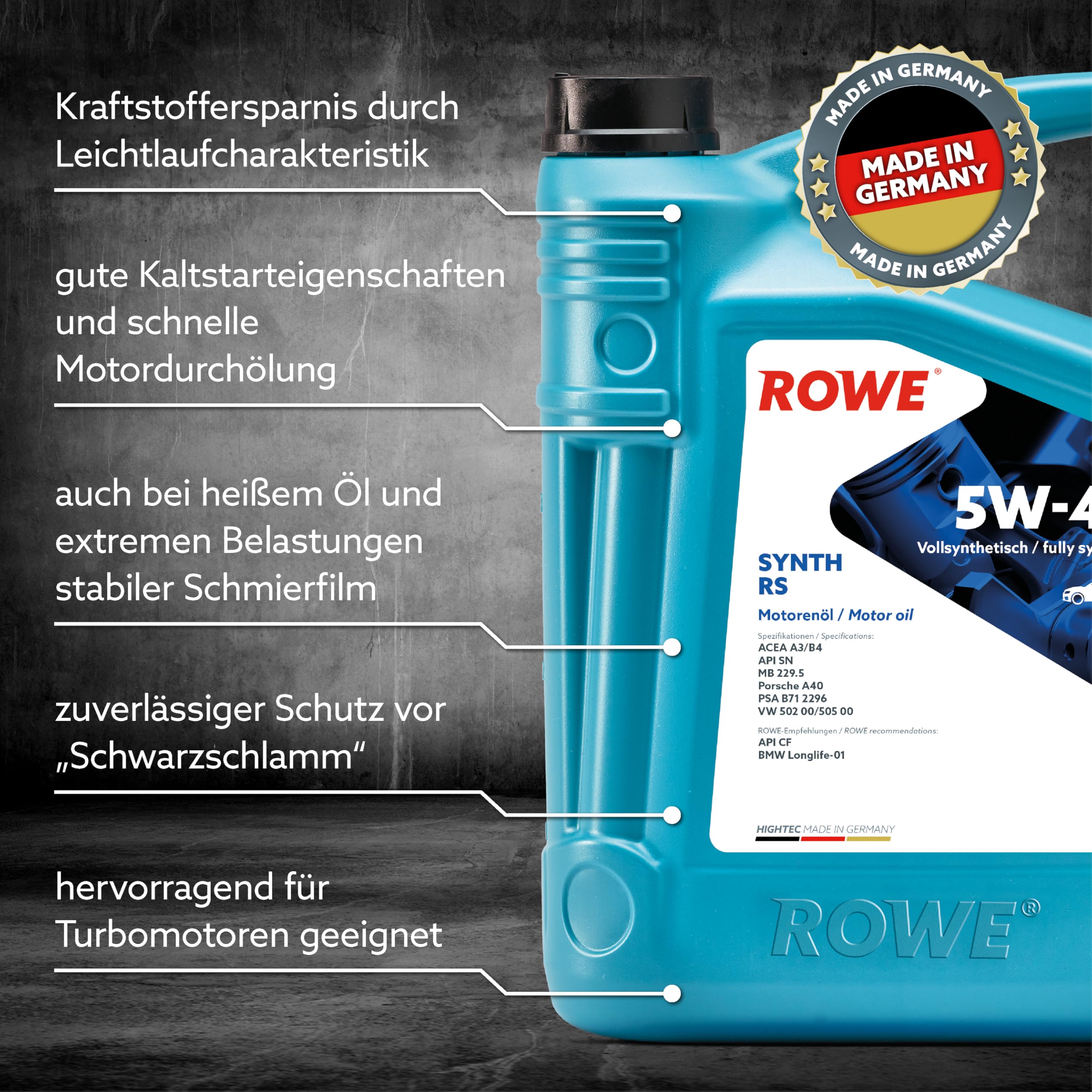 rowe-hightec-synth-rs-sae-5w-40-vollsynthetisches-motor-l-5-liter image 3