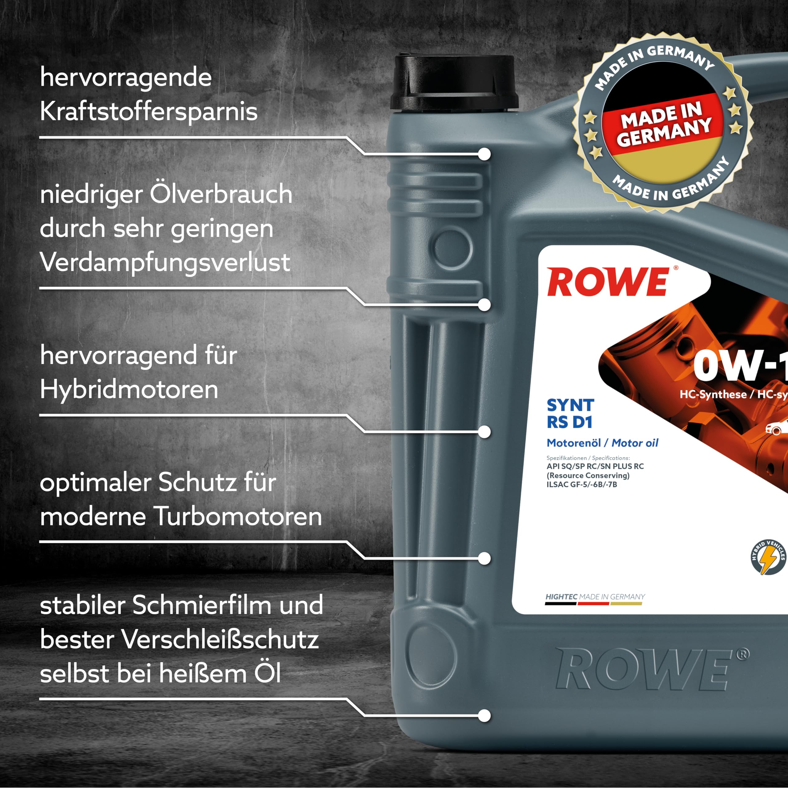 rowe-hightec-synt-rs-d1-sae-0w-16-hochleistungs-motor-l-5-liter-f-r-otto-und-hyb image 3