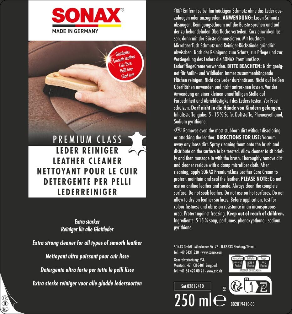 sonax-premium-class-lederpflegeset-3x-250-ml-mit-b-rste-und-zubeh-r image 2
