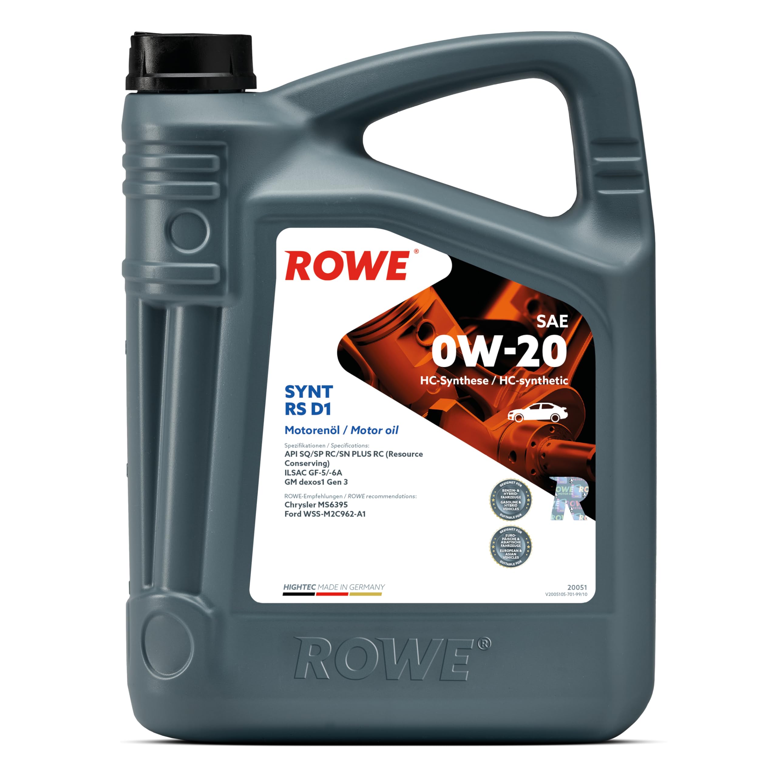 rowe-hightec-synt-rs-d1-sae-0w-20-5-liter-hochleistungs-motor-l-f-r-moderne-benz image 1