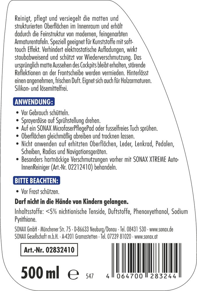 sonax-xtreme-cockpitreiniger-matteffect-500-ml-innen-kunststoffpflege image 2