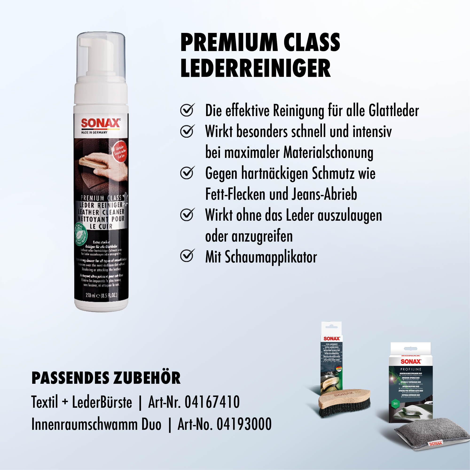 sonax-premium-class-lederreiniger-250-ml-mit-schaumapplikator image 3