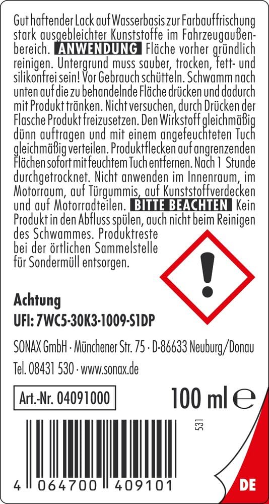 sonax-kunststoff-neu-schwarz-100-ml-au-en-kunststofflack-mit-applikator image 2