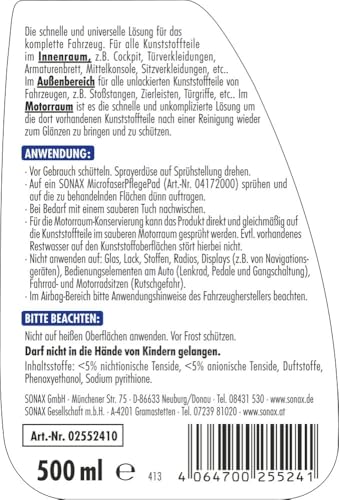sonax-xtreme-kunststoffdetailer-innen-au-en-500-ml-kunststoffpflege image 8