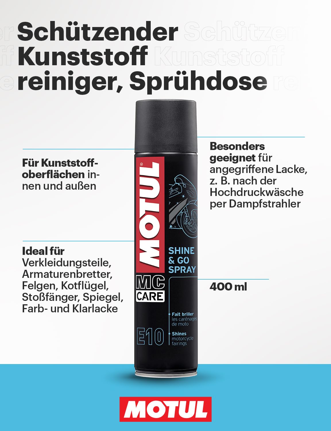 motul-mc-care-shine-go-e10-kunststoff-reinigungsspray-400-ml-silikonbasis image 2