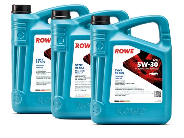 rowe-hightec-synt-rs-dls-sae-5w-30-motor-l-15-liter-3x5l-made-in-germany image 1