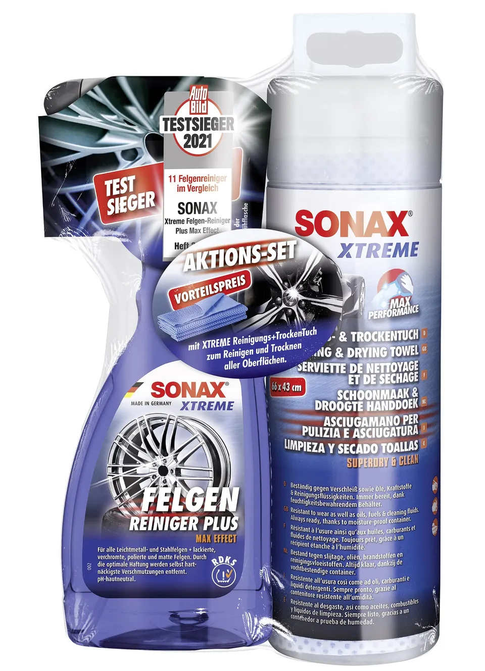 sonax-xtreme-felgenreiniger-plus-500-ml-reinigungs-trockentuch-aktionsset image 1