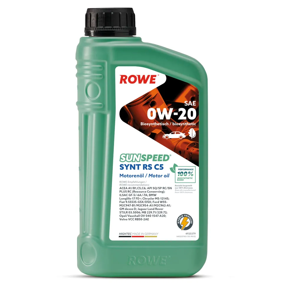 rowe-sunspeed-synt-rs-c5-sae-0w-20-1-liter-biosynthetisches-mehrbereichs-motoren image 1