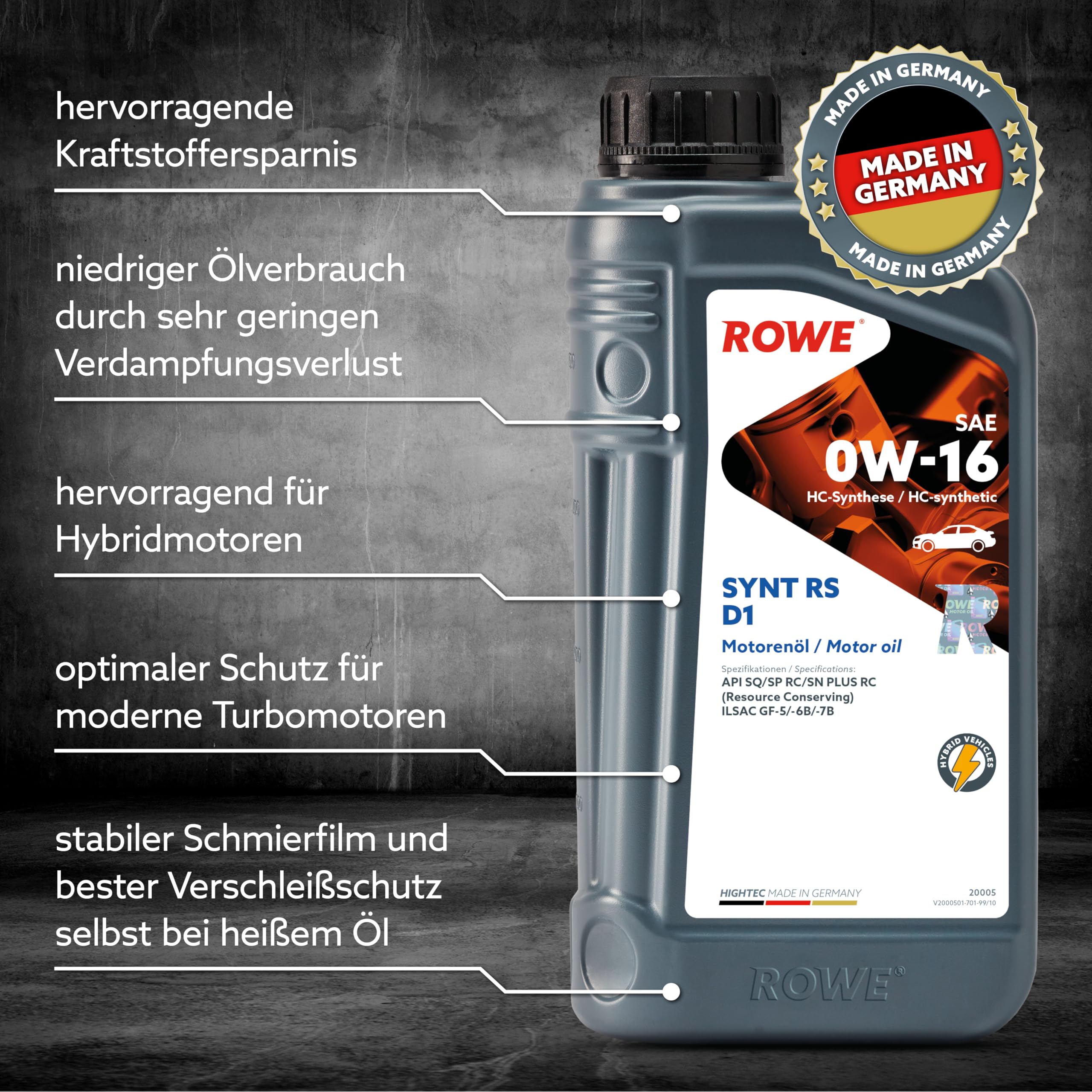 rowe-hightec-synt-rs-d1-sae-0w-16-hochleistungs-motor-l-1-liter-api-sp-rc-ilsac- image 3