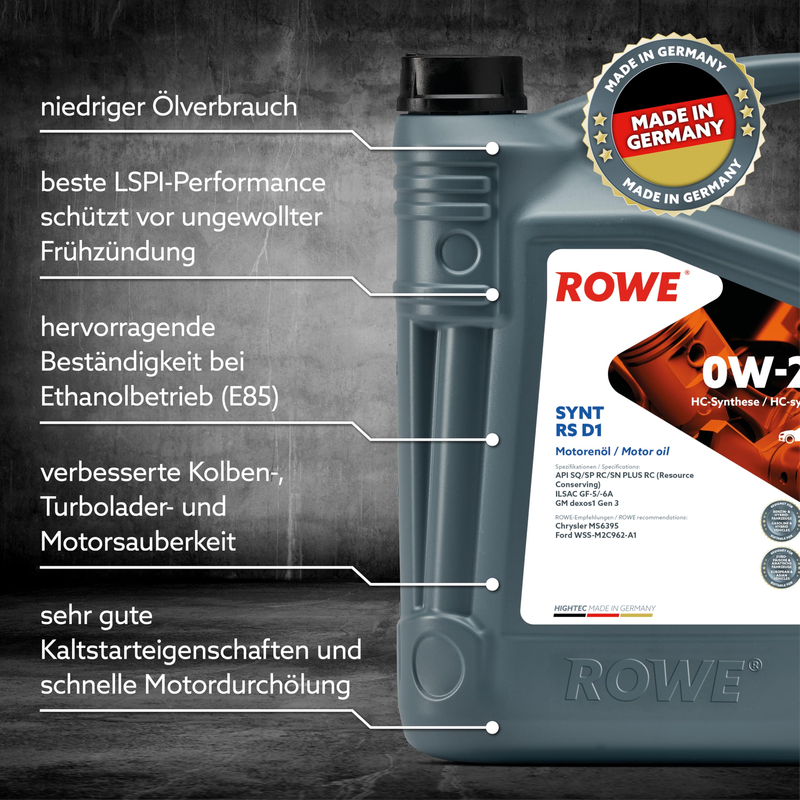 rowe-hightec-synt-rs-d1-sae-0w-20-5-liter-hochleistungs-motor-l-f-r-moderne-benz image 3