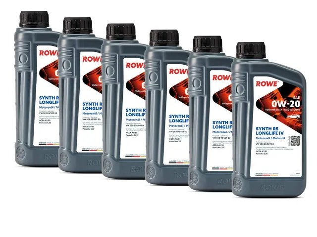 rowe-hightec-synth-rs-longlife-iv-sae-0w-20-motor-l-6-liter-6x1l-made-in-germany image 1